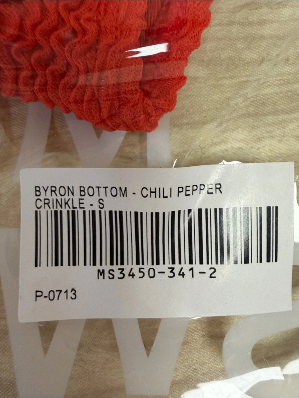 MONDAY SWIMWEAR BYRON BOTTOM CHILI PEPPER CRINKLE - S